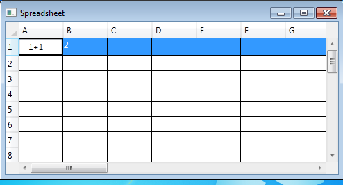 The functioning spreadsheet