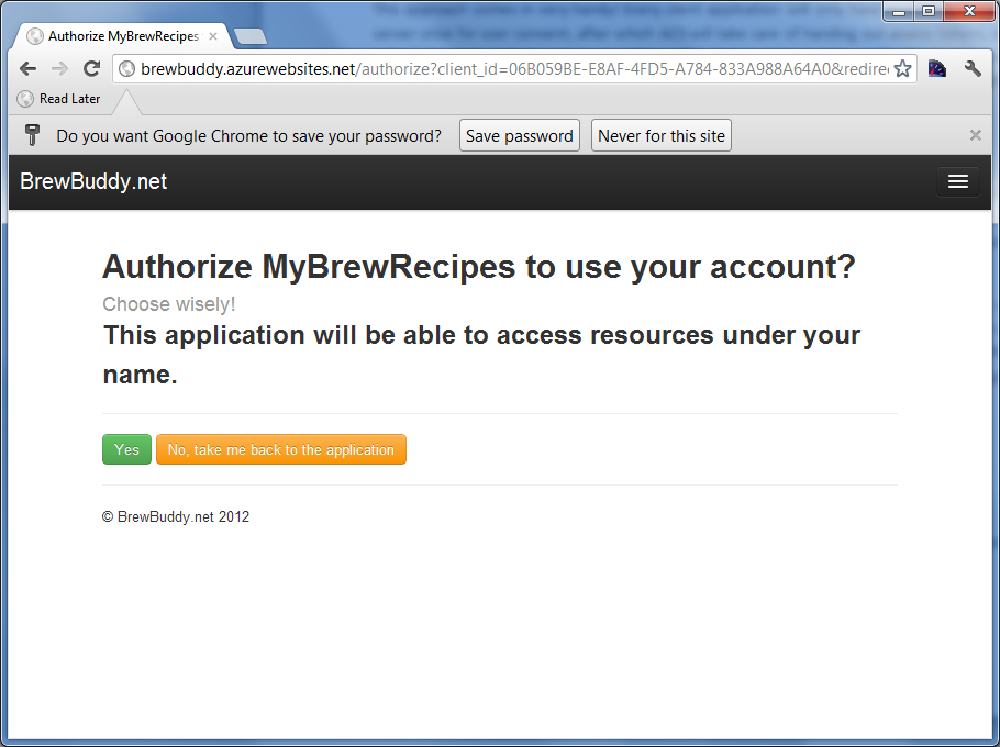 Authorize process on Azure