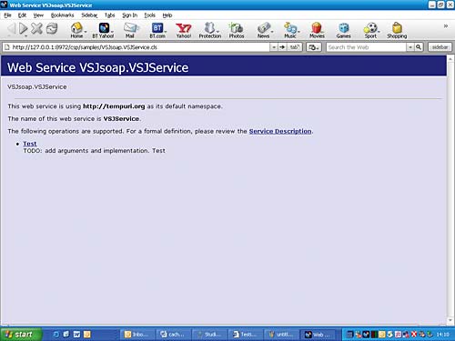 And after a quick compile, the Web Service can be viewed and used