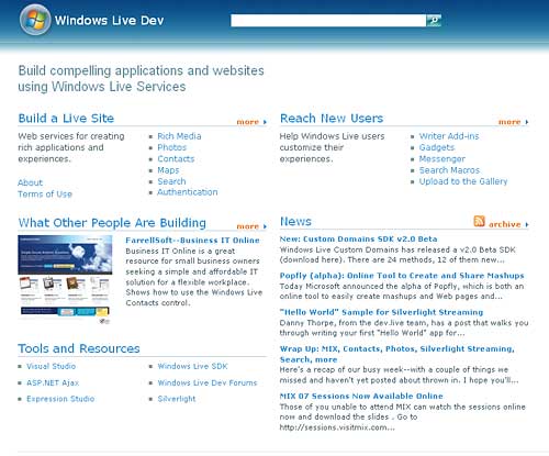 Windows Live site