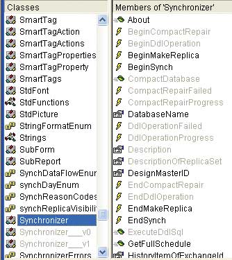The TSI Synchonizer object has several hidden methods that may be useful – right-click on the object to see them