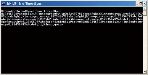 Figure 5: Result of running ThreadSync