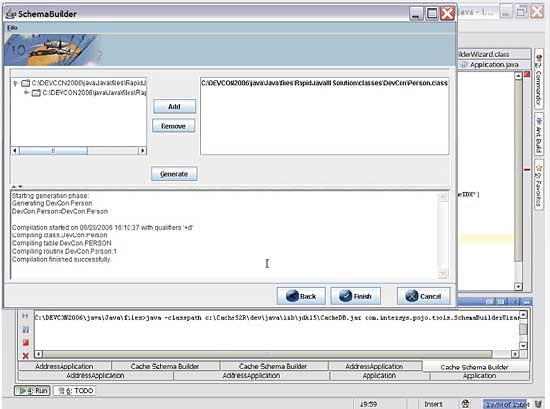Jalapeño comes with a schema builder that you run from within your Java development environment
