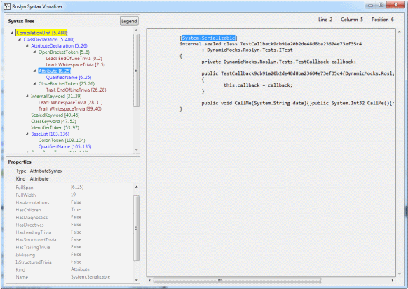 The Roslyn syntax debugging visualizer